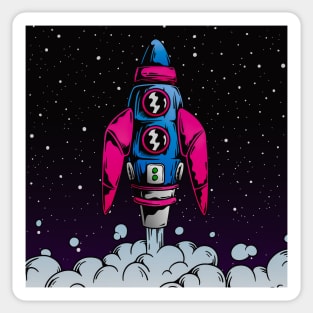 Rocket in space Sticker